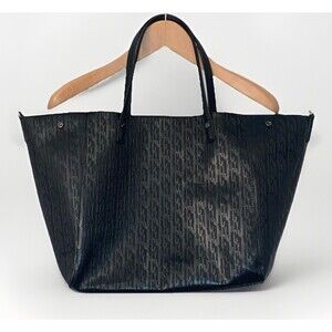 Juicy Couture Large Black Monogrammed Tote Bag No Shoulder Strap